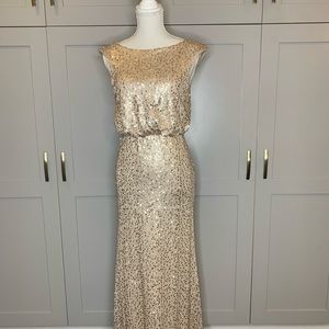 David’s Bridal Champaign Sequin Dress Size 4